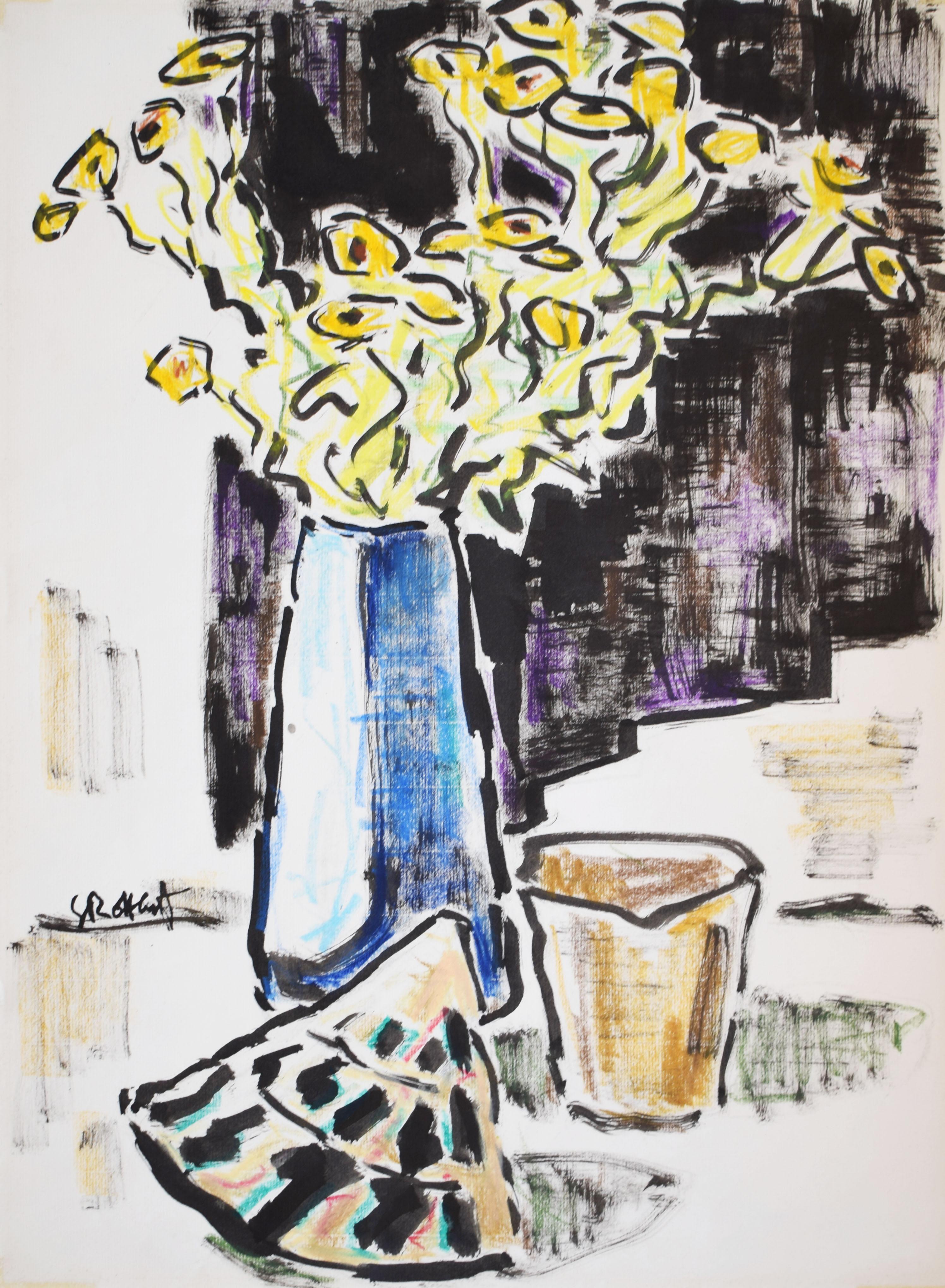 Moderne Stillleben-Zeichnungen und -aquarelle