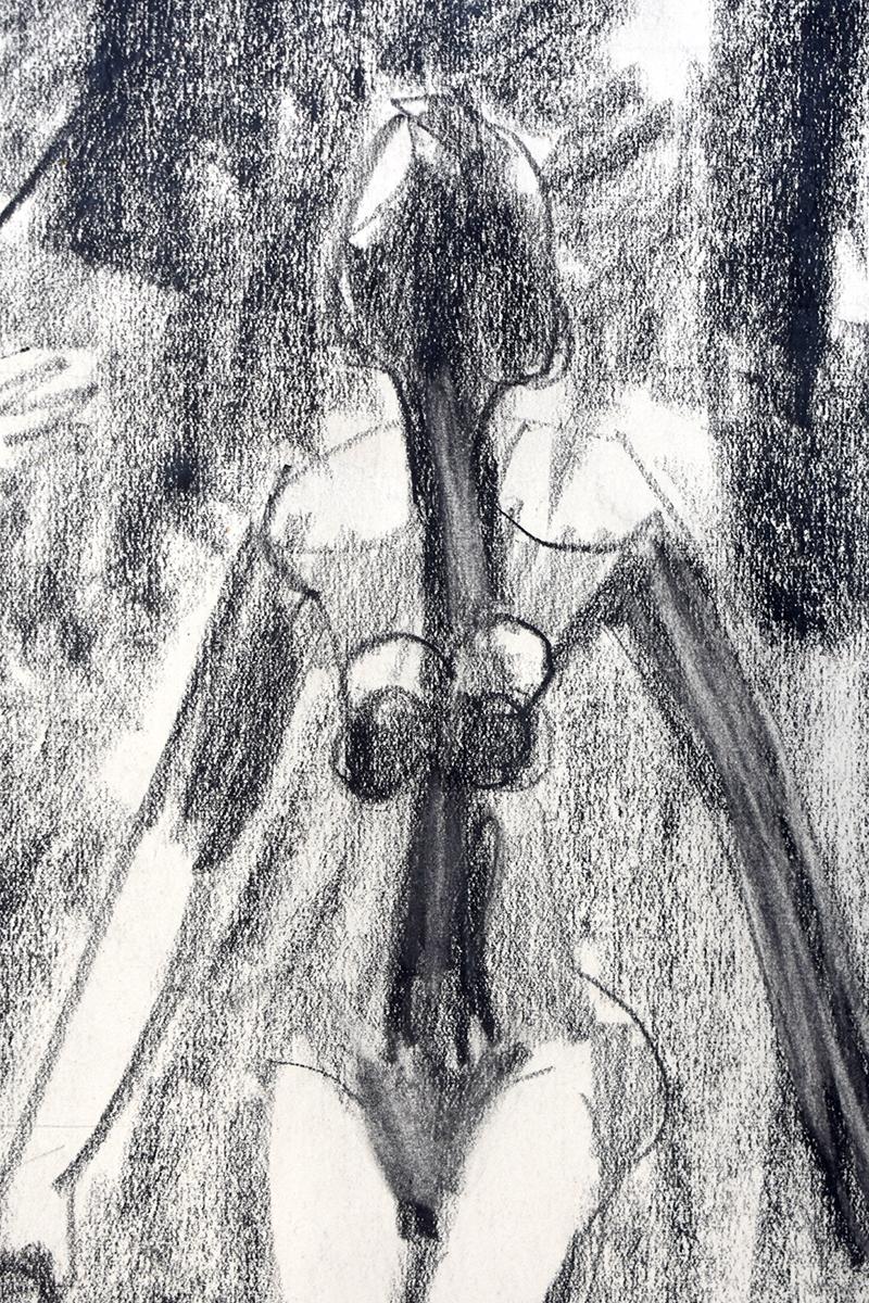 Ball spielende Aktfiguren (Grau), Figurative Art, von Ernst Ludwig Kirchner