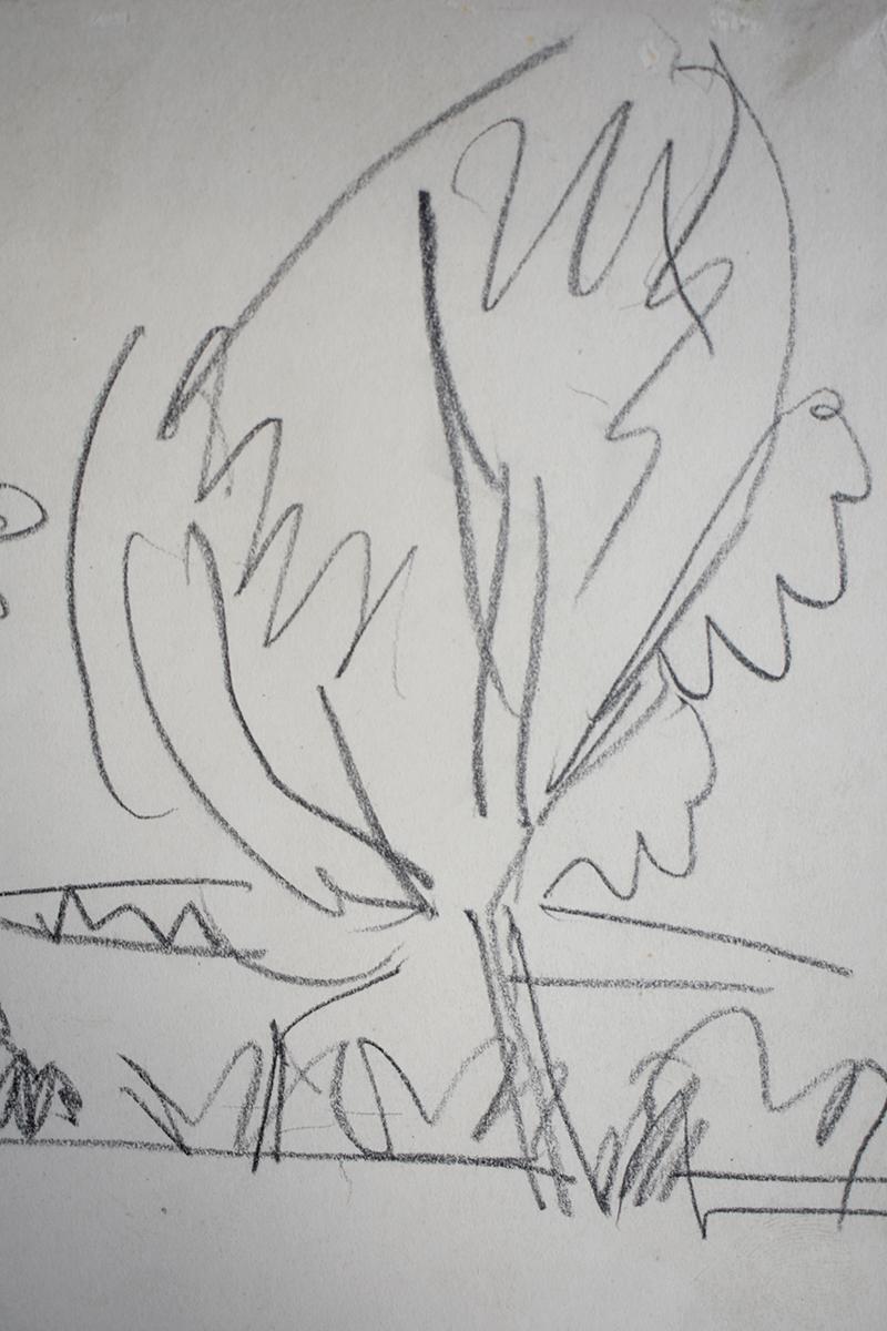 Rechteckiger junger Mann – Bleistiftzeichnung – Deutscher Expressionismus (Grau), Figurative Art, von Ernst Ludwig Kirchner