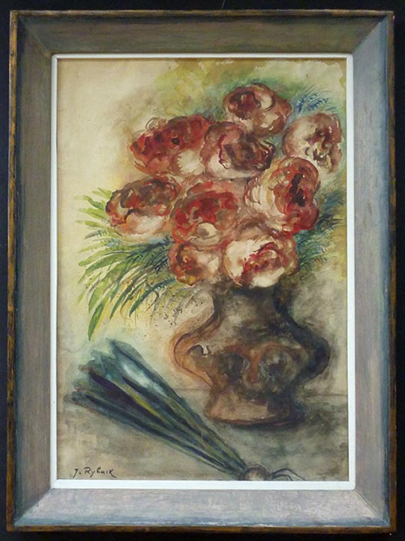 Vase of Flowers - Russian Jewish - Art by Issachar Ryback