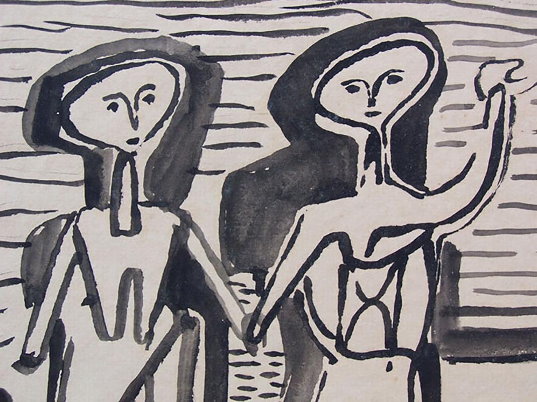 Si tratta di un disegno originale di Jankel Adler, realizzato probabilmente nei primi anni '40.

Provenienza: Acquistato dal nonno del precedente proprietario nel sud della Francia (forse a Cagnes sur Mer) negli anni '40 direttamente