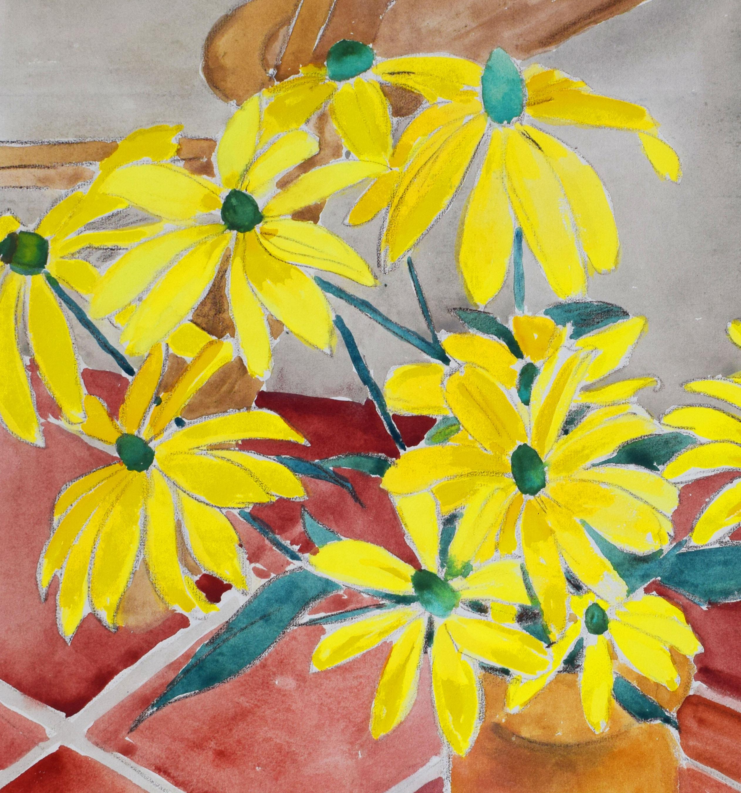 Flores amarillas  Gelbe Blüten - Expresionismo alemán - Still-Life Beige de Erich Heckel