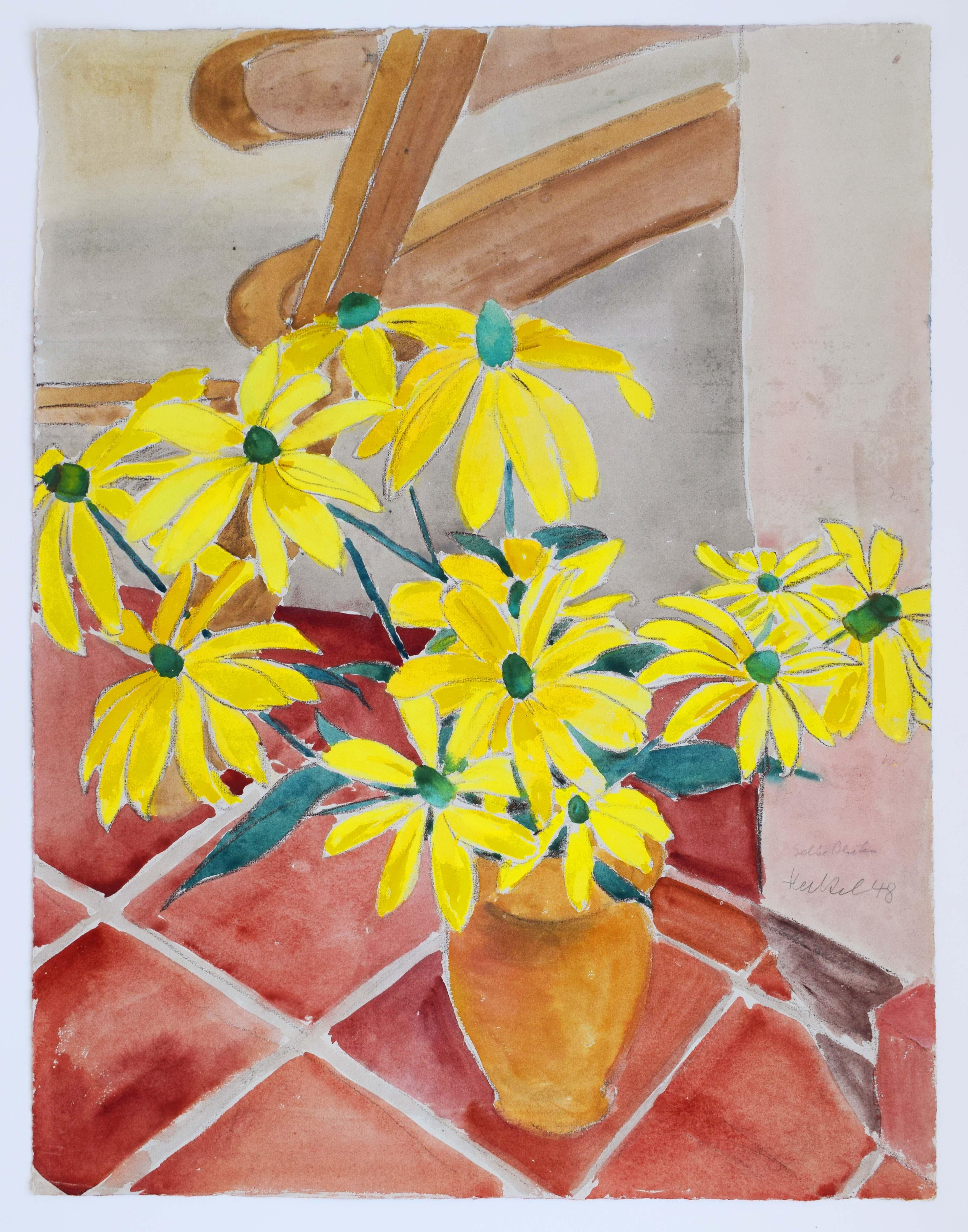 Flores amarillas  Gelbe Blüten - Expresionismo alemán - Art de Erich Heckel