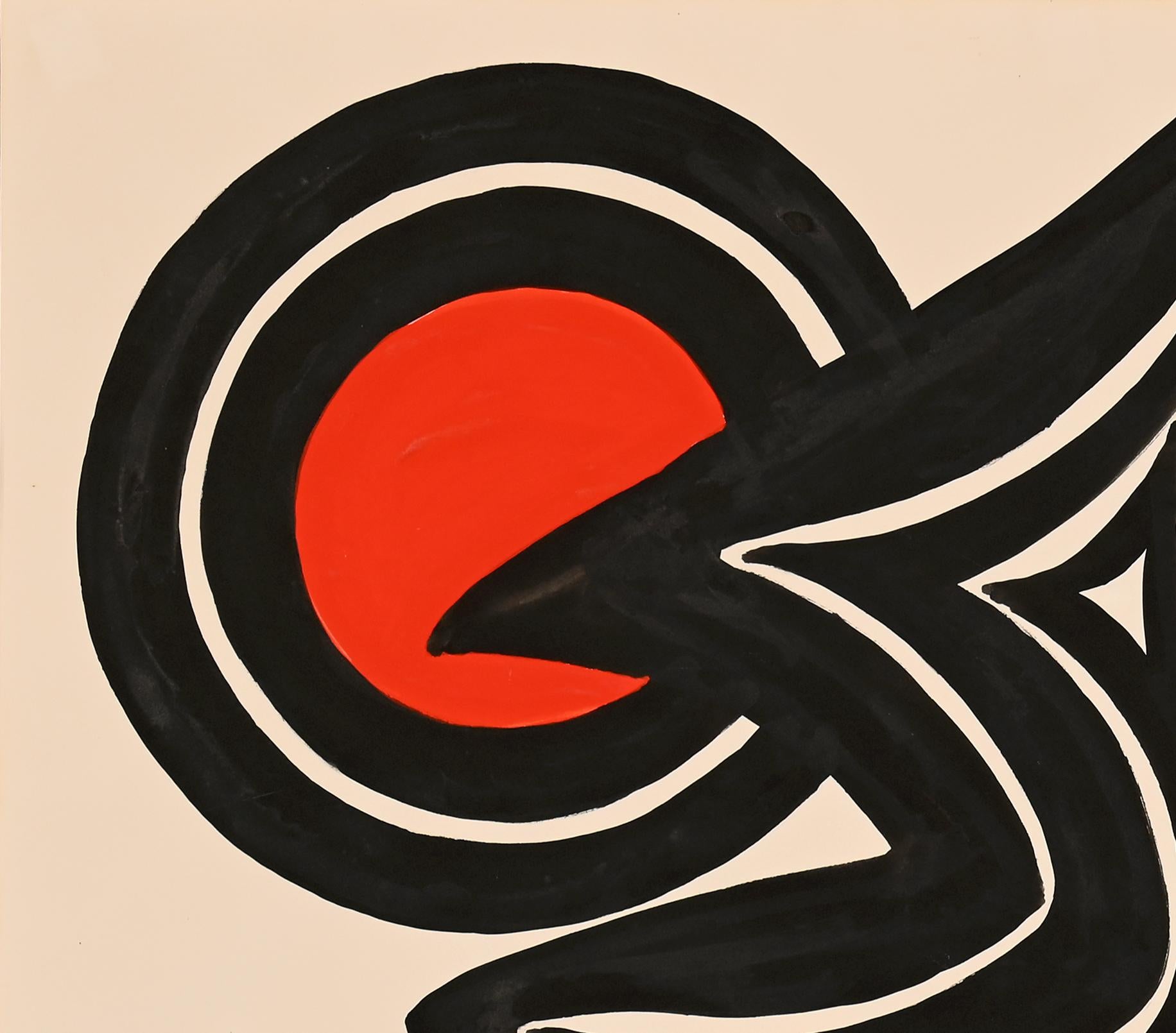 Target and Crag - Celestial Orbs - Black Abstract Drawing by Alexander Calder