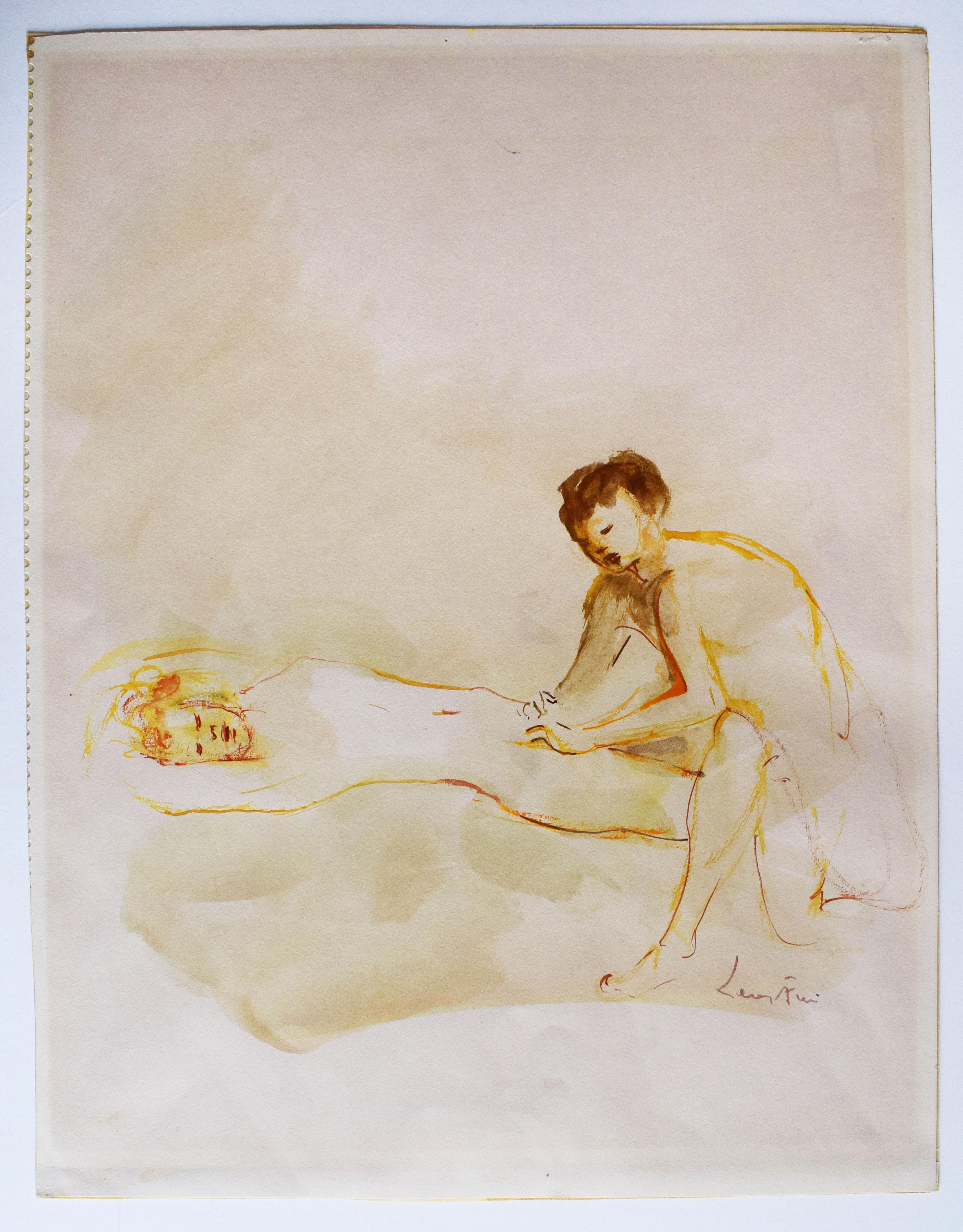 Coppia erotica -  Surrealismo Argentino Francese Coppia Erotica - Art di Leonor Fini