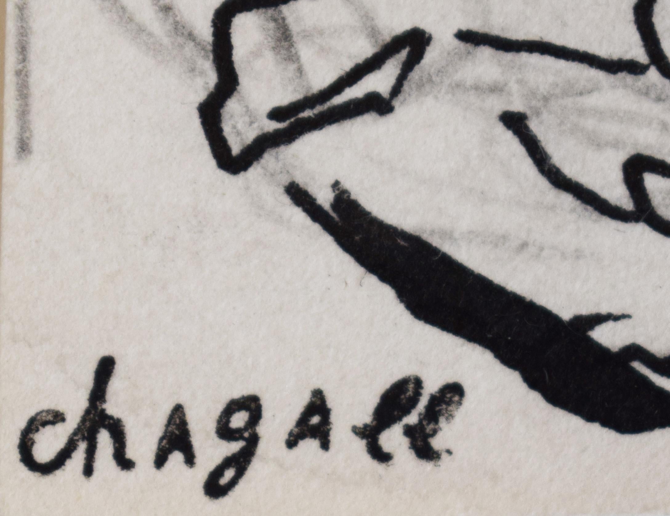 Esquisse pour la couverture du Collection'S de Andrei Voznesensky - French Collectional - Surréalisme Art par Marc Chagall