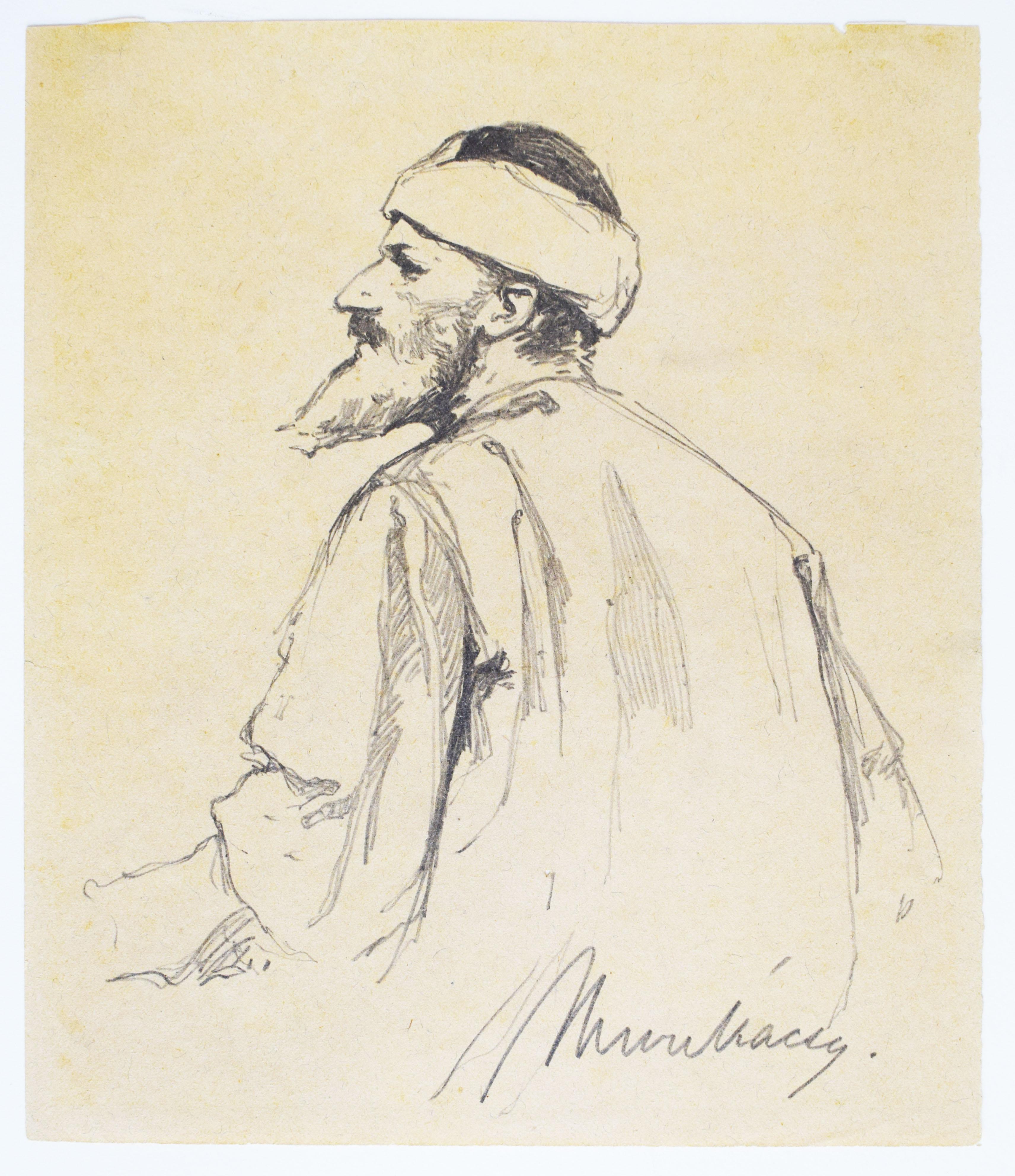 Study for Le Christ devant Pilate (II) - Dessin du Christ hongrois devant Pilate - Art de Mihaly Von Munkacsy