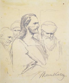 Study for Christ before Pilate (X) - Drawing Hungarian Christ before Pilate