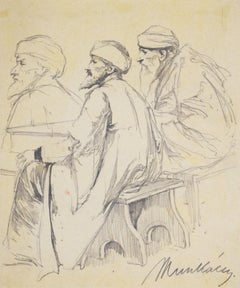 Mihály Munkácsy - Study for Christ before Pilate (XIV) - Drawing Hungarian Christ before Pilate Study for Christ before Pilate (XIV) - Drawing Hungarian Christ before Pilate