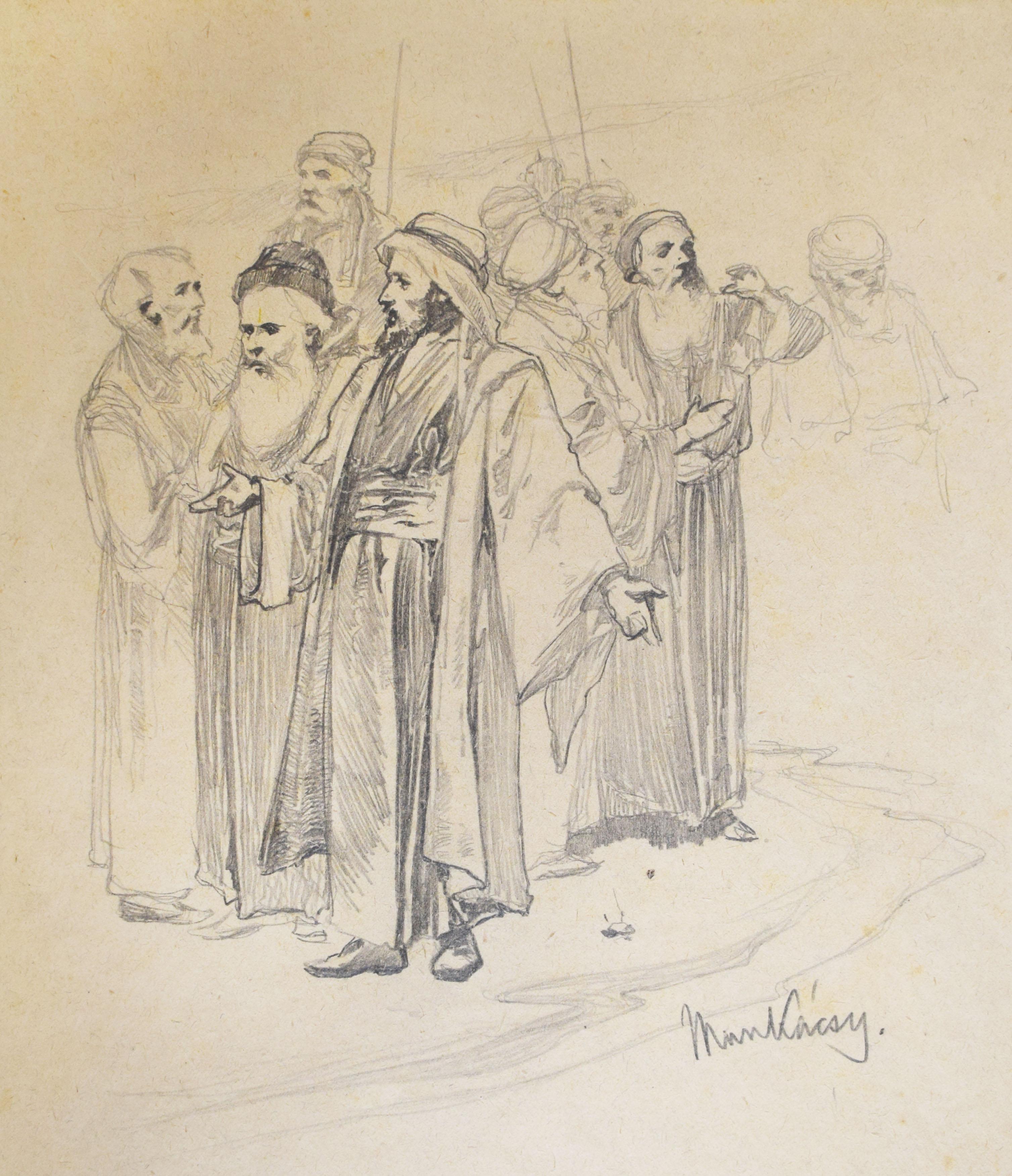 Study for Christ before Pilate (XV) - Drawing Hungarian Christ before Pilate