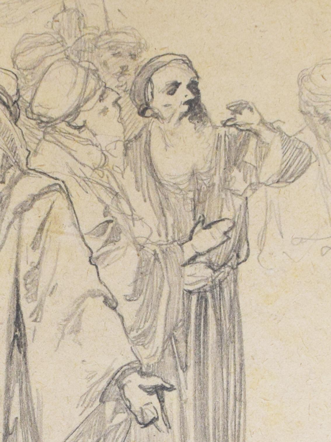 Il s'agit d'un dessin original au crayon de Mihaly von Munkácsy. 
Elle a été réalisée en préparation de la peinture à l'huile 