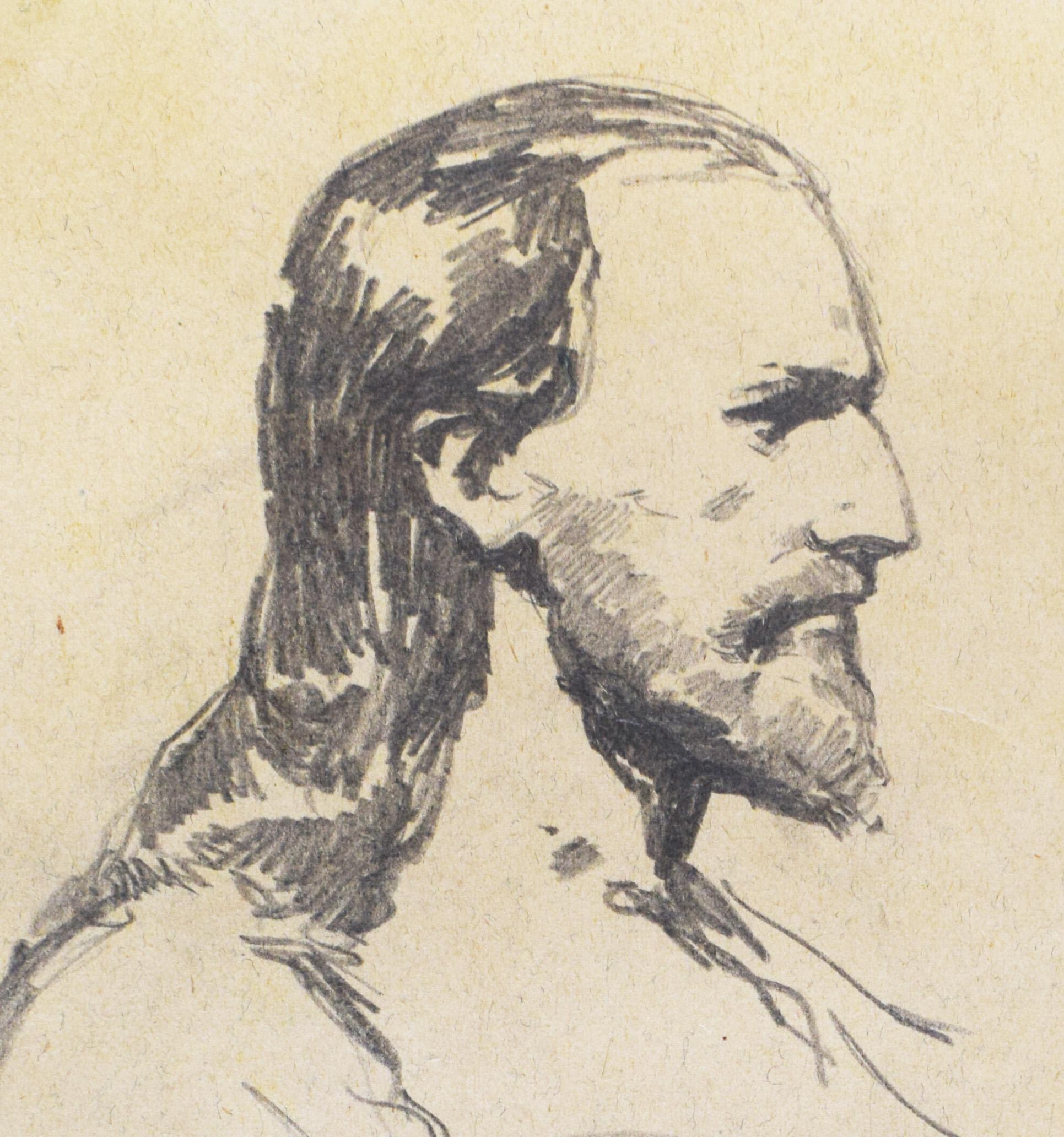 Se trata de un dibujo original a lápiz de Mihaly von Munkácsy. 
Se realizó como preparación para el óleo 