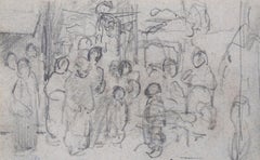 Mihály Munkácsy - Sketch for Tramp at Night - Drawing Hungarian Art 1873 Sketch for Tramp at Night - Drawing Hungarian Art 1873