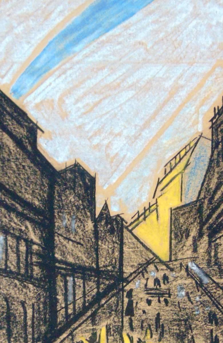 Le rythme de la ville, art futuriste hongrois, cubisme - Art de Hugó Scheiber