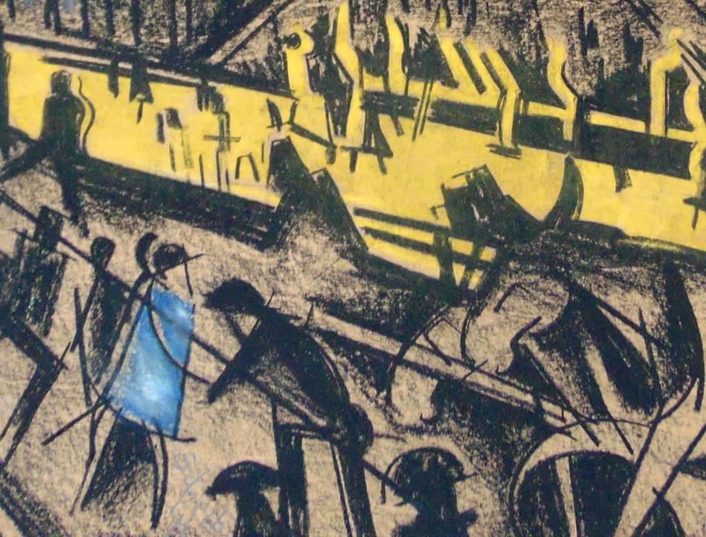 Le rythme de la ville, art futuriste hongrois, cubisme - Cubisme Art par Hugó Scheiber