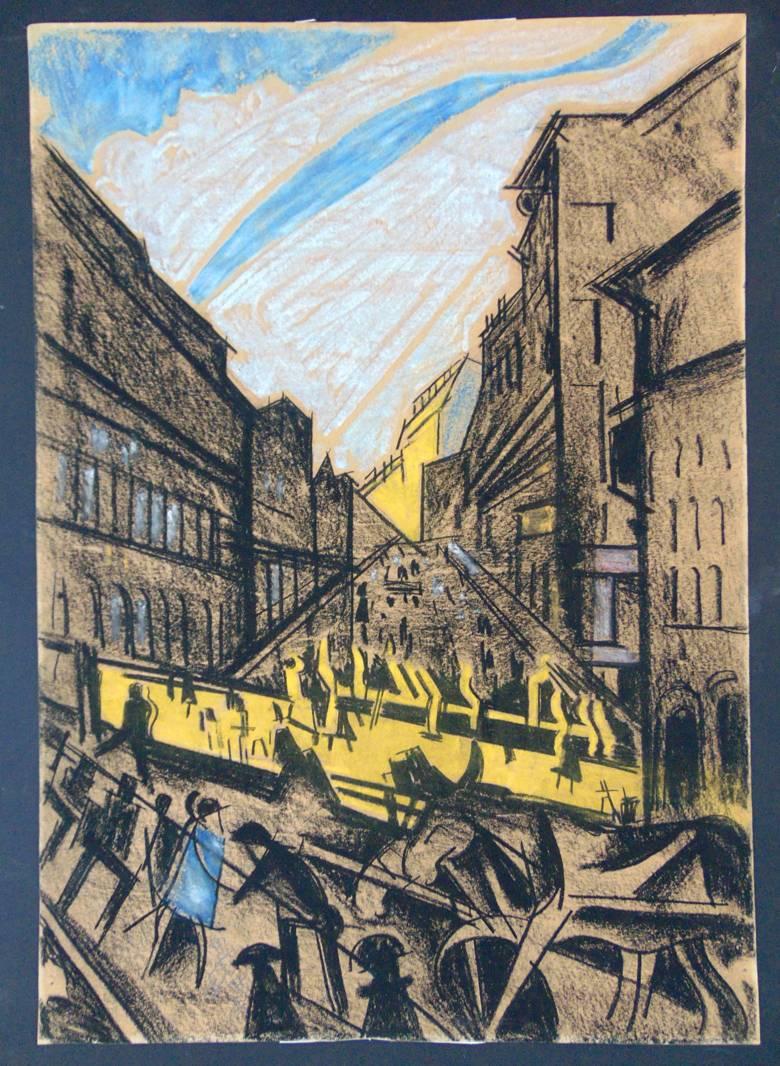 HUGO SCHEIBER 1873-1950
1873 - Budapest - 1950 (hongrois)

Titre : Le rythme de la ville, années 1920/1930

Technique : Dessin original signé au fusain et au pastel sur papier

Taille : 61 x 43 cm. / 24 x 16.9 in.

Informations complémentaires : Ce