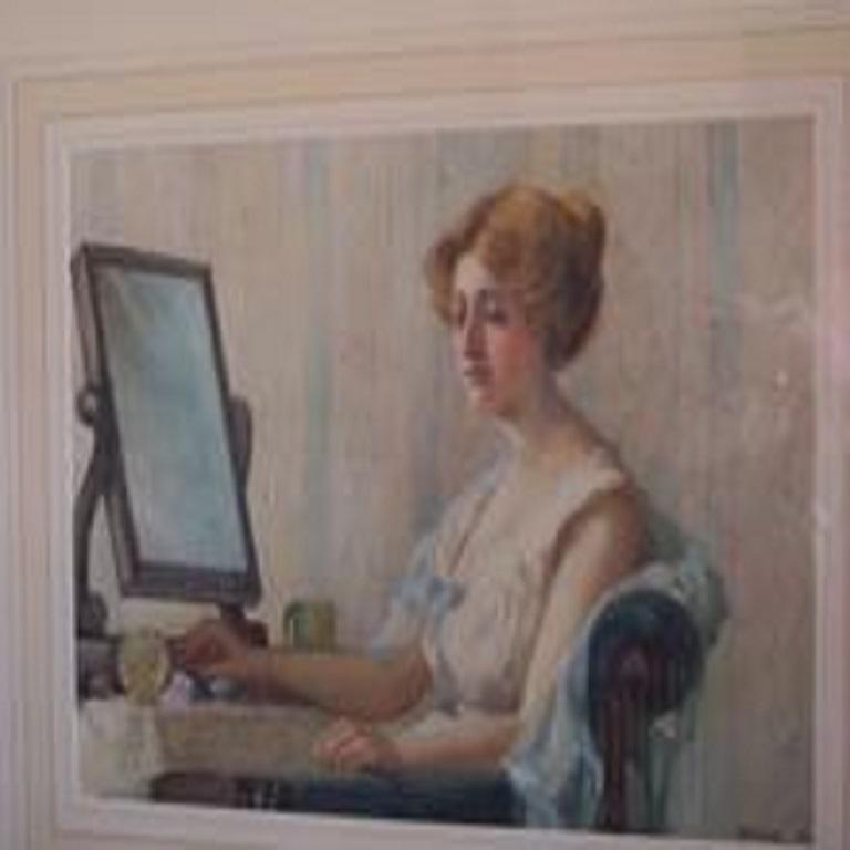 Early 20th C Portrait Attractive Female Watercolour Listed Artist K B Curtis For Sale 3