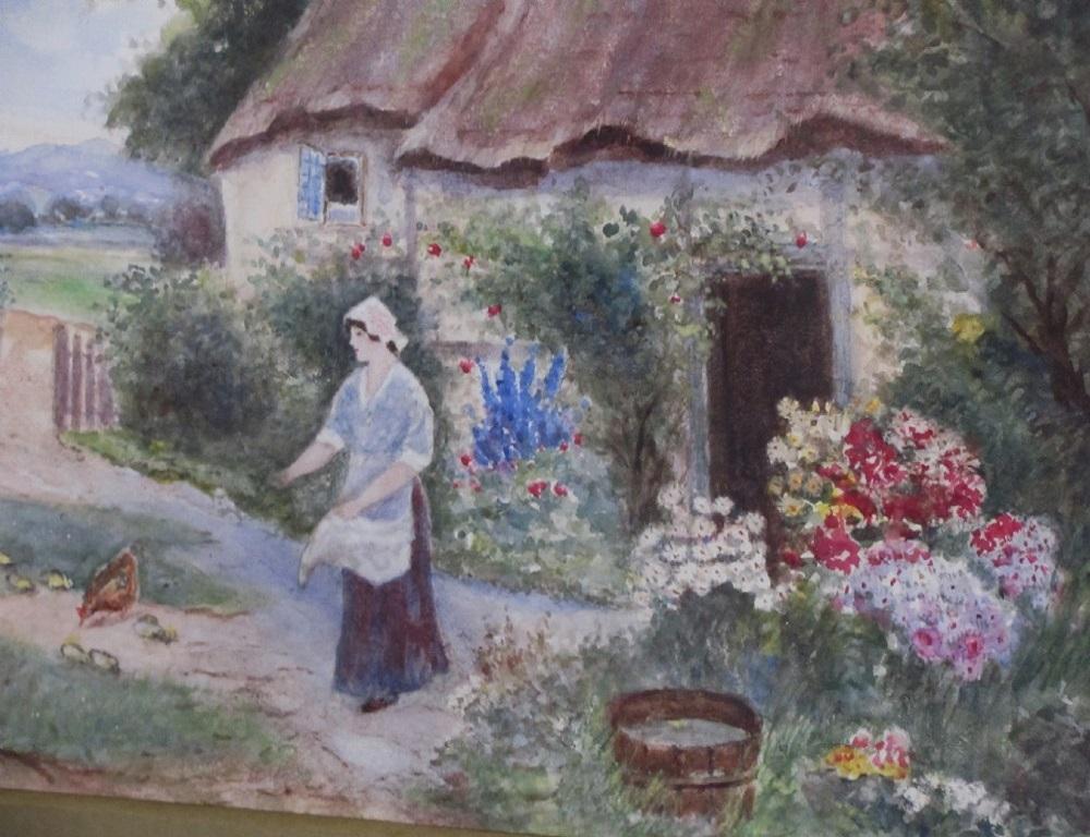 19th Century Surrey Country Cottage Watercolour V Jordan For Sale 3