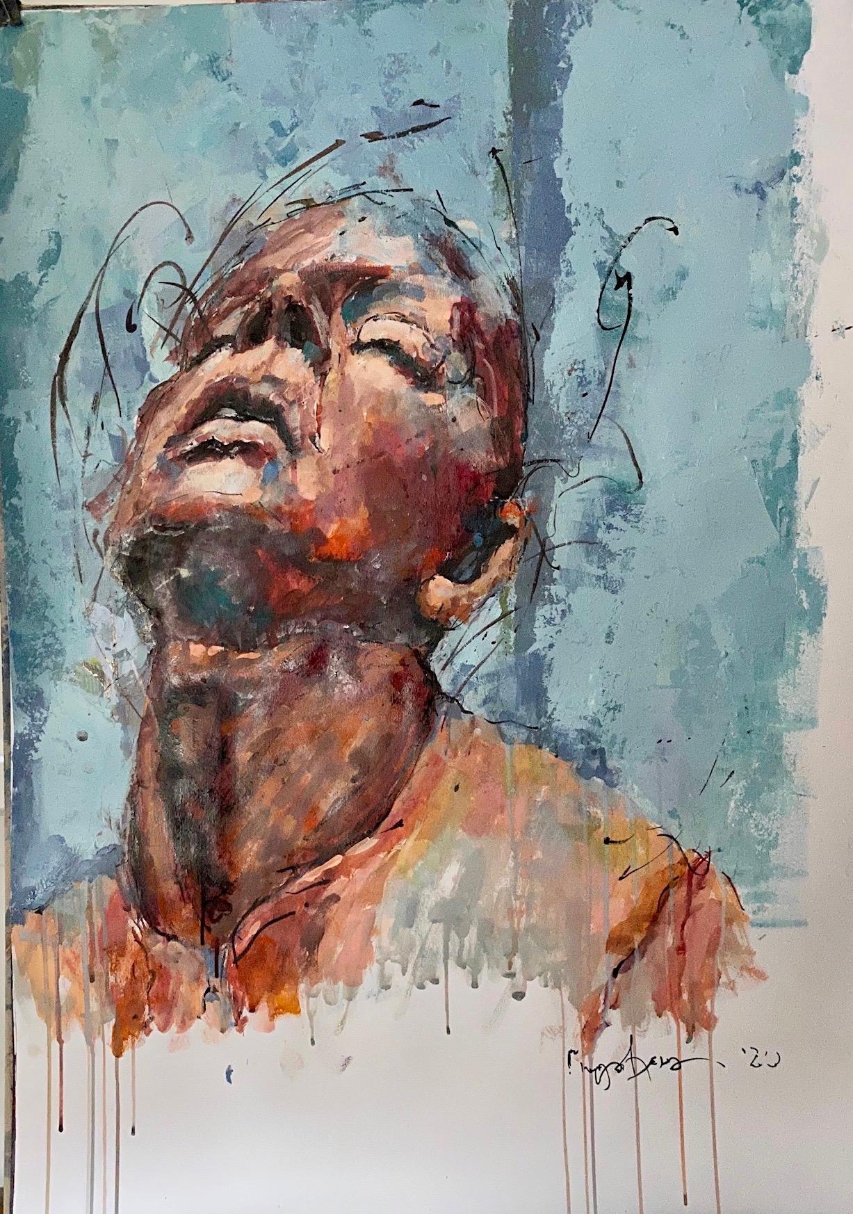 George Alekou Portrait Painting – unbetitelt