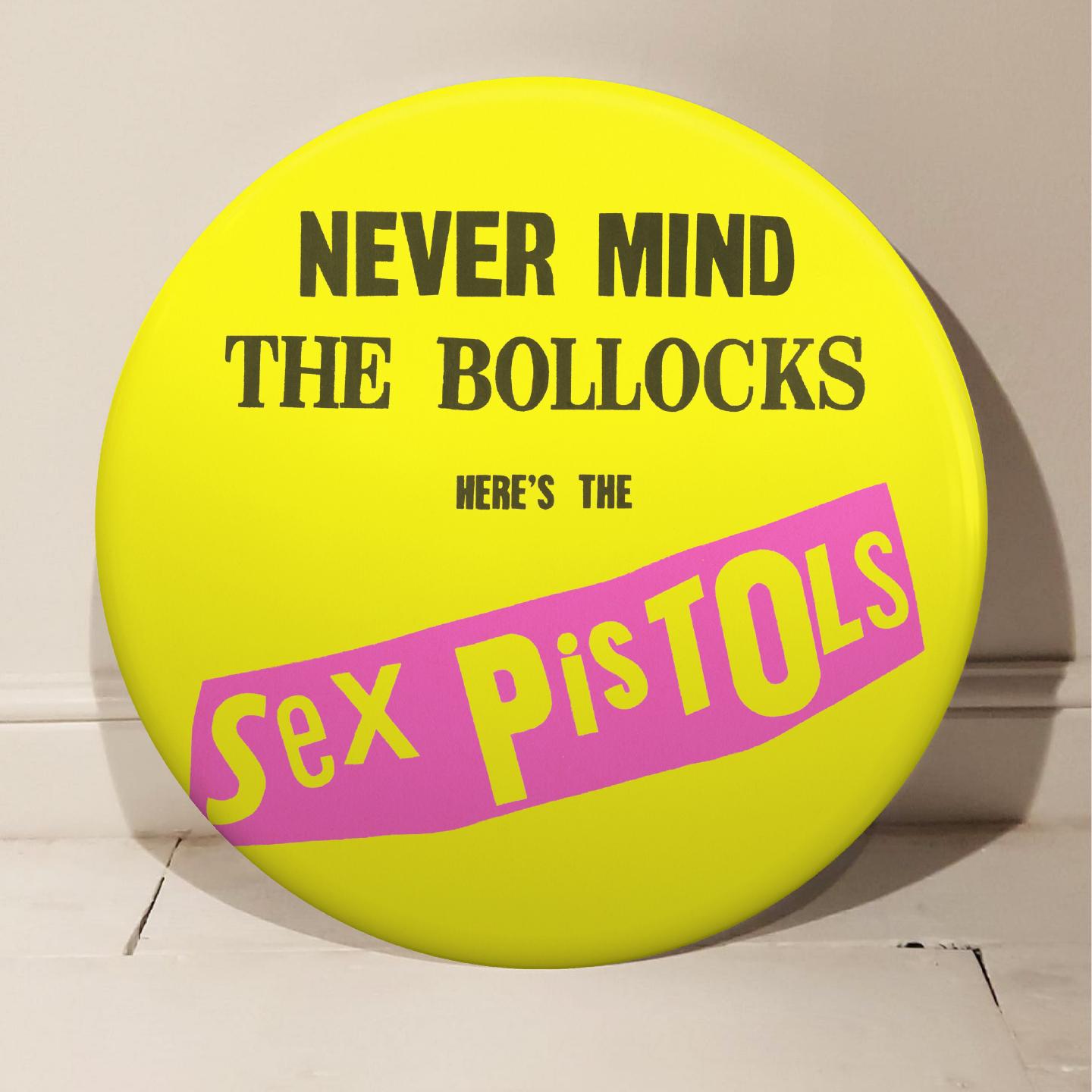 Sex Pistols "Never Mind The Bollocks" Giant Handmade 3D Vintage Button - Art by Tony Dennis