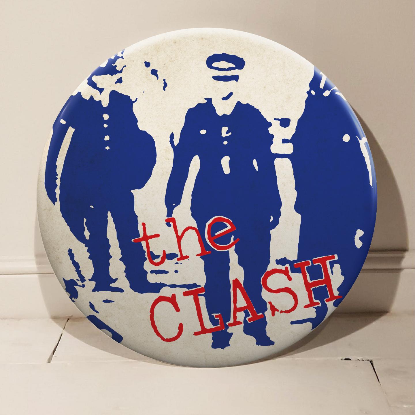 The Clash "Police And Thieves" Giant Handmade 3D Vintage Button - Mixed Media Art by Tony Dennis