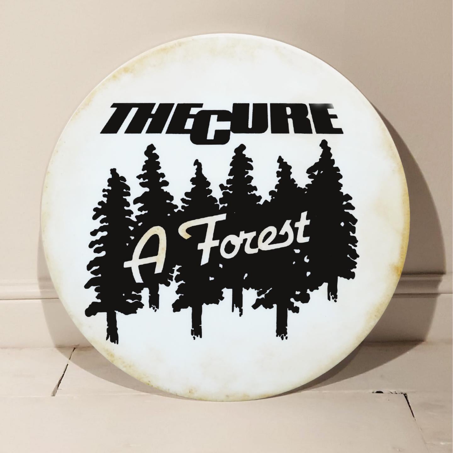The Cure "A Forest" Giant Handmade 3D Vintage Button - Mixed Media Art by Tony Dennis