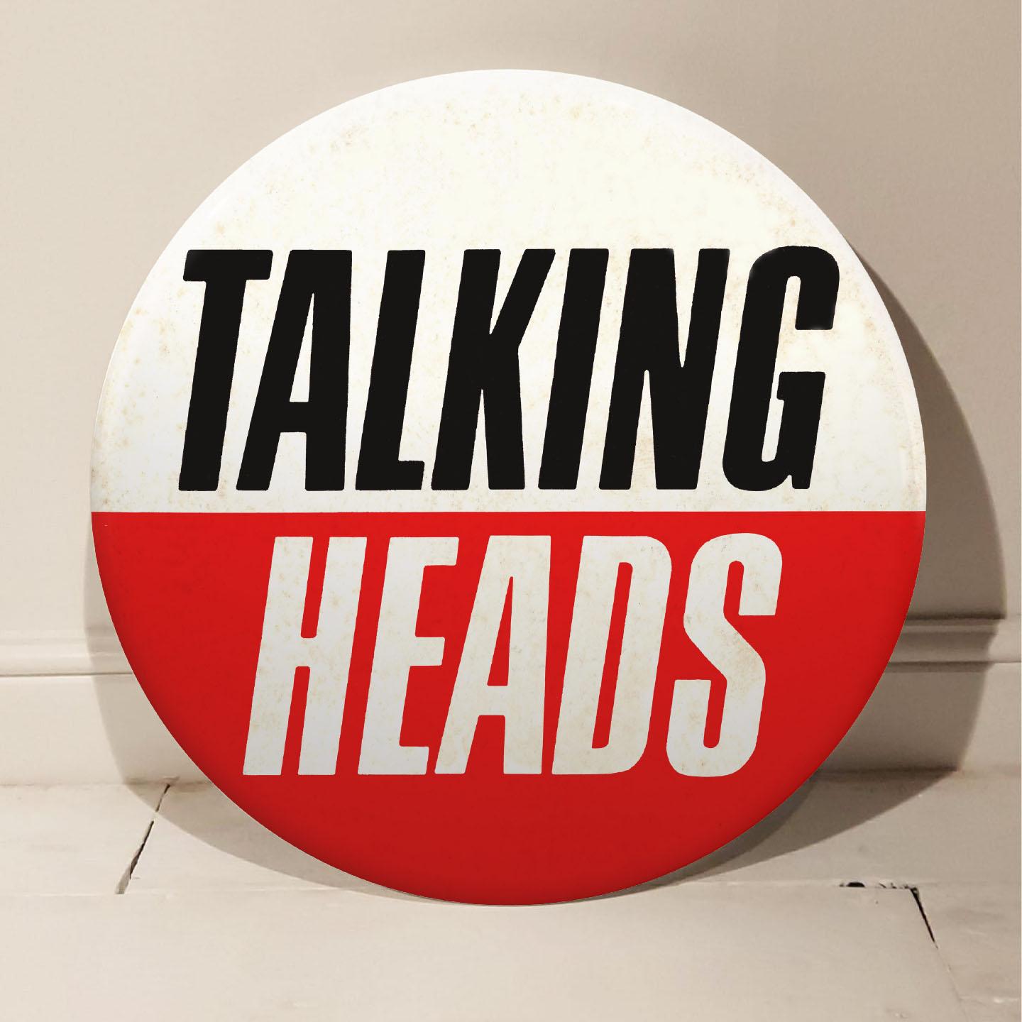 Bouton vintage géant « Talking Heads » en 3D fait à la main