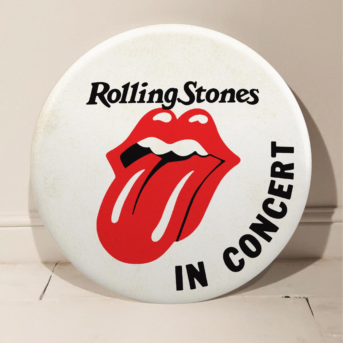 Rolling Stones Giant Handmade 3D Vintage Button - Art by Tony Dennis
