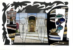 Front Courtyard 988 - Contemporary Art Drawing Collage