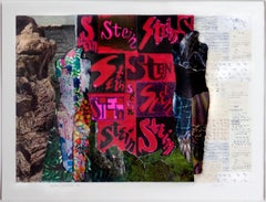 Linda Stein, Signature Formations 996 Zeitgenössische skulpturale 3D-Zeichnung Collage
