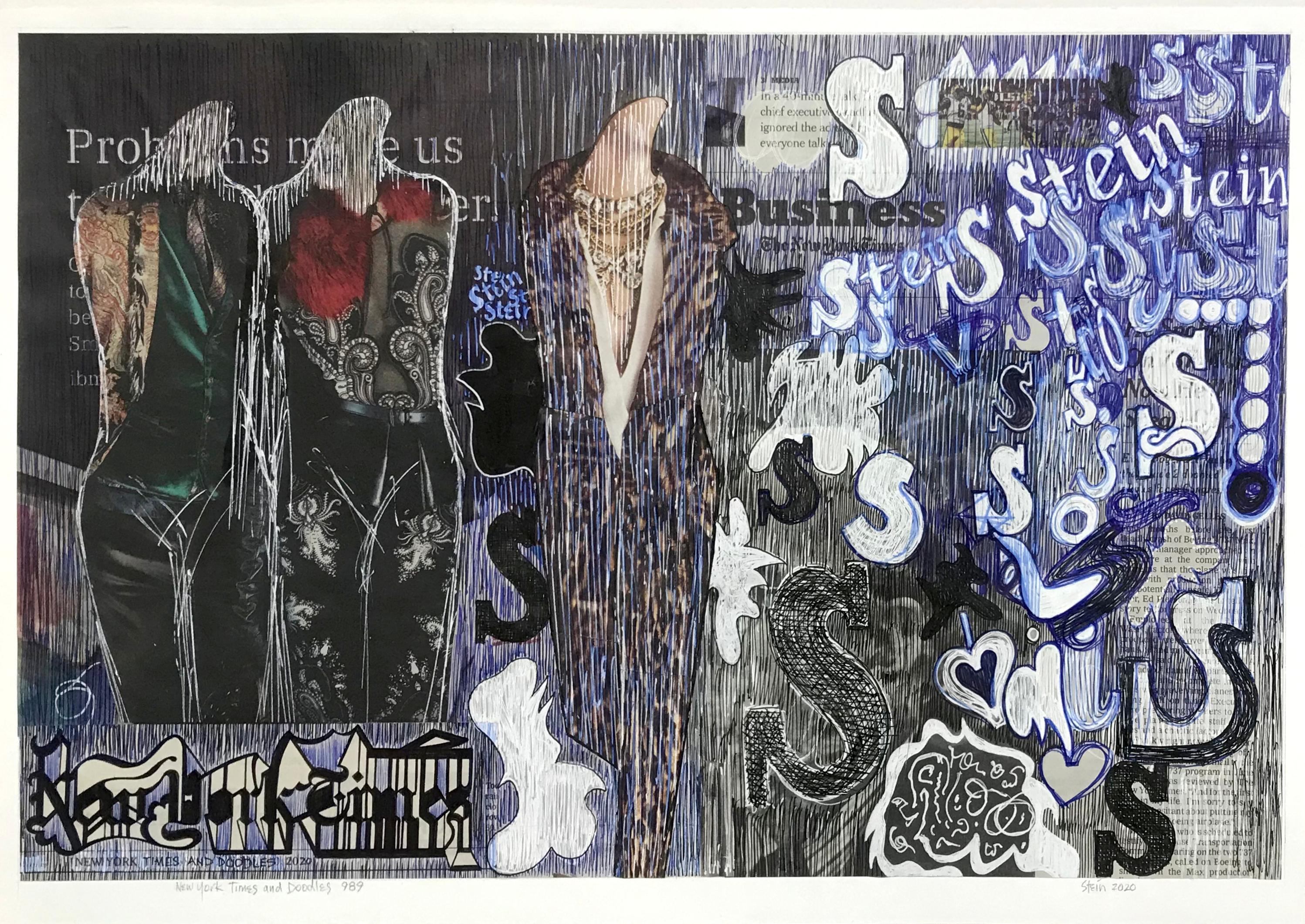 Linda Stein, New York Times and Doodles 989 - Contemporary Art Drawing Collage

Linda Stein started her Knights of Protection series after she was forced to evacuate her New York downtown studio for a year post-9/11.  Stein's Knights are shield-like