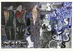 Linda Stein, New York Times and Doodles 989 - Contemporary Art Drawing Collage