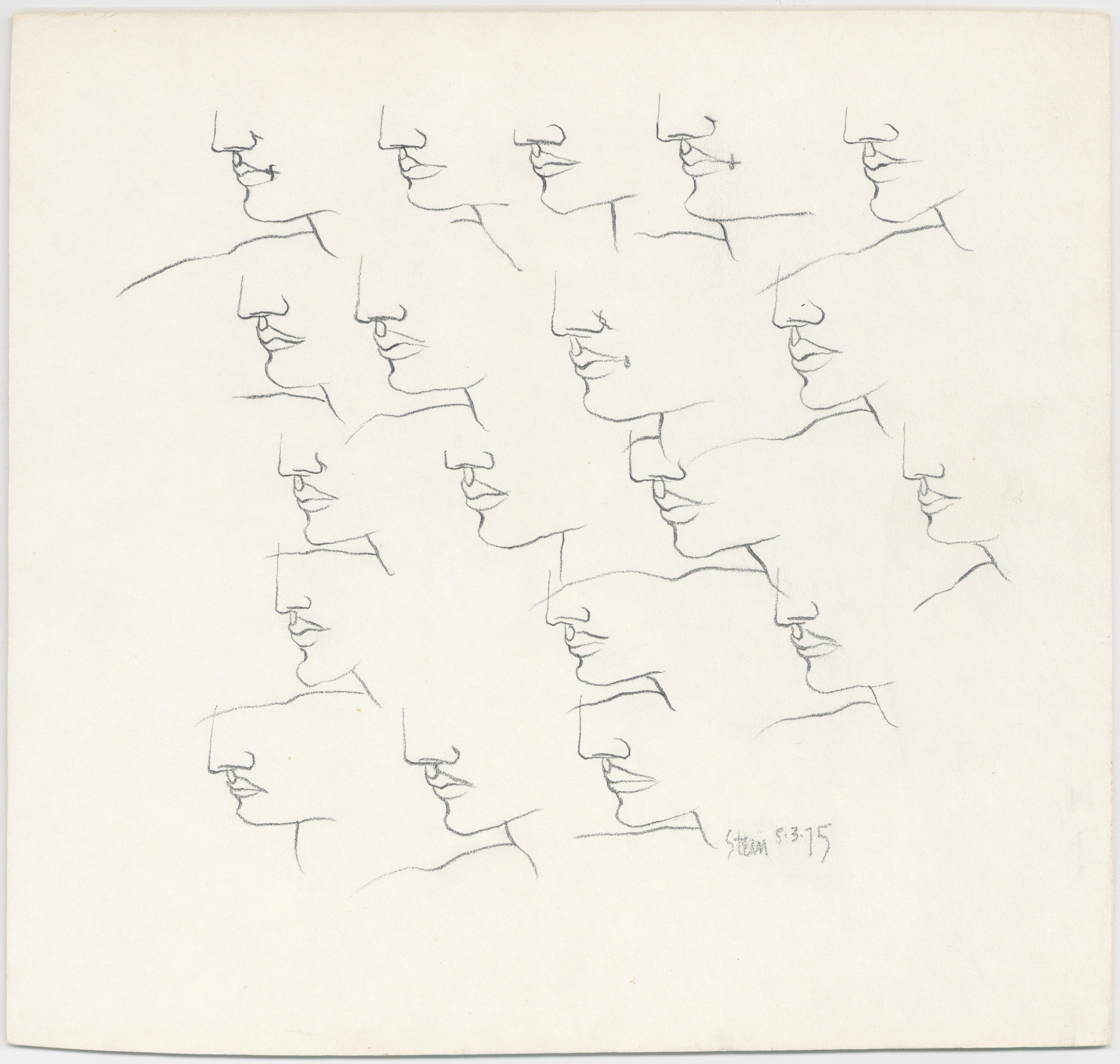 Linda Stein Figurative Art - Signed Feminist LGBTQ+ Graphite on Paper Drawing - Profile Flying 446.002
