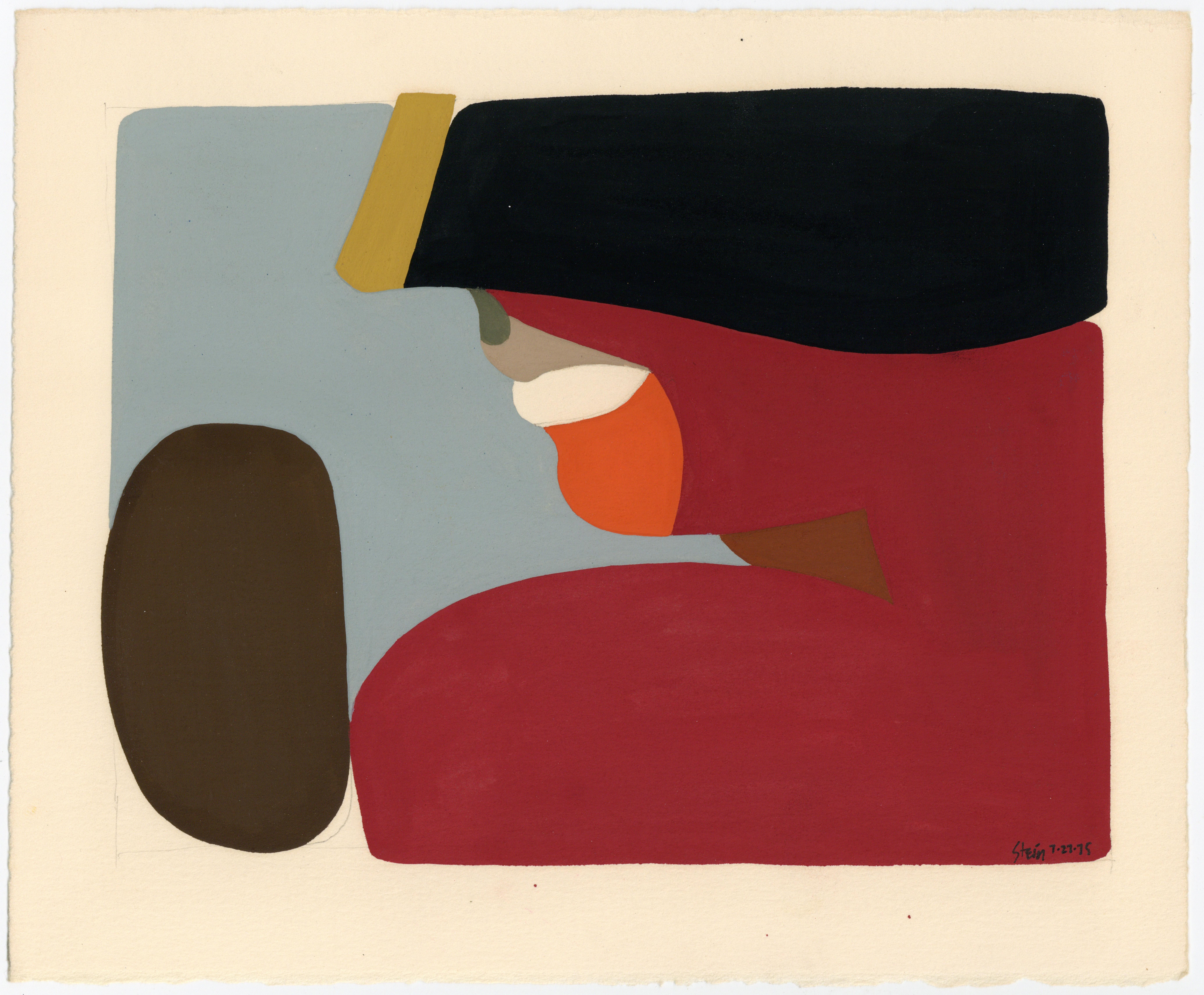 Signed Feminist LGBTQ+ Acrylic Gouache on Paper Drawing - Profile Solid 383.045