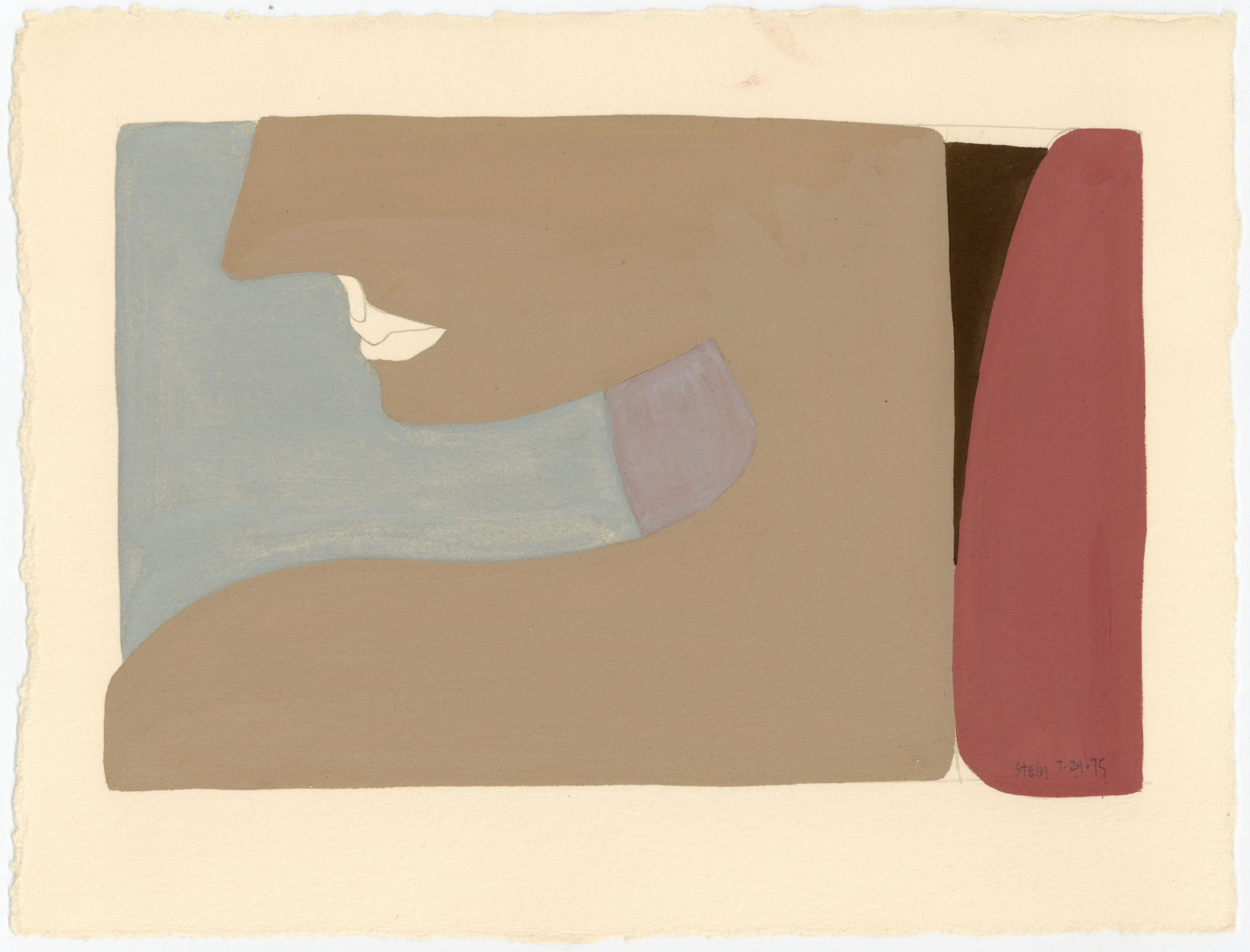 Figurative Art di Linda Stein - Firmato Feminista LGBTQ+ Disegno acrilico a guazzo su carta - Profilo solido 383.041