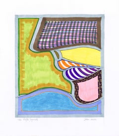 Signé Feminist LGBTQ+ Colorful Ink on Board Drawing - Profile Segments 1166