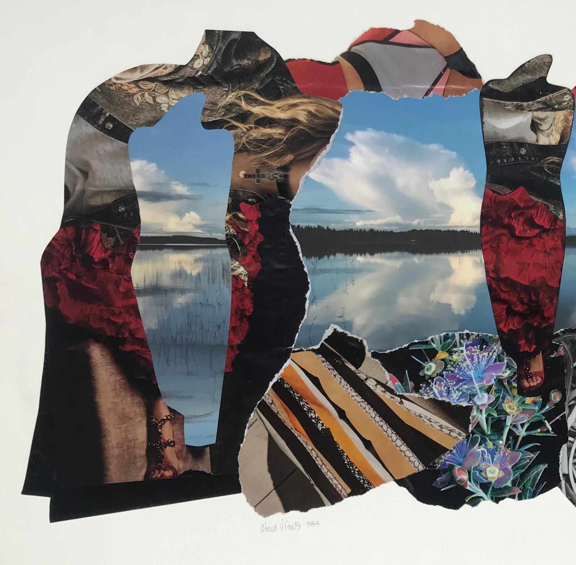 Cloud Views 984 - Collage d'arte contemporanea - Art di Linda Stein