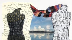 Calligraphy and Clouds 990 - 3D Sculptural Drawing Collage