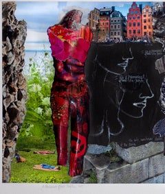 Prominentes griechisches Profil 997 – 3D-Skulptur-Zeichnungscollage