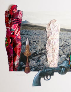 Linda Stein, Three Protectors 1001 - Collage contemporain de dessins sculpturaux en 3D