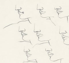 Disegno femminista LGBTQ+ firmato in grafite su carta - Profilo Volante 446.002