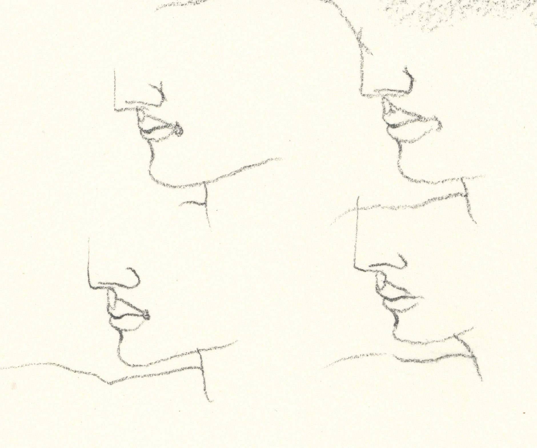Linda Stein, Perfil Volador 446.009 - Dibujo Feminista LGBTQ+ Grafito sobre Papel Firmado 

Perfil Volador 446.009 pertenece a la serie Perfiles de Linda Stein: dibujos, collages y pinturas de perfiles faciales que hizo en los años 60 y 70, cuando