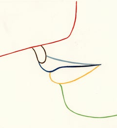 Signed Feminist LGBTQ+ Acrylic Goauche on Paper Drawing - Profile Solid 383.067