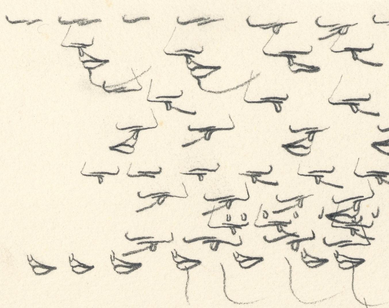 Dibujo Feminista LGBTQ+ Grafito sobre Papel Firmado - Perfil Volar 446.154 - Art de Linda Stein