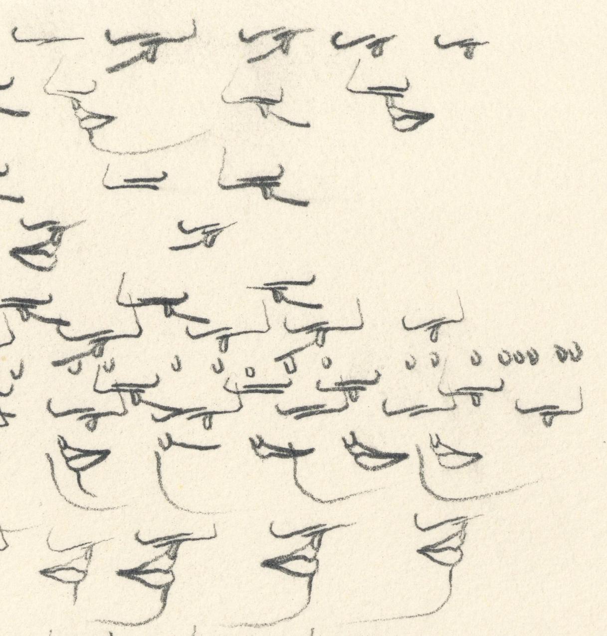 Dibujo Feminista LGBTQ+ Grafito sobre Papel Firmado - Perfil Volar 446.154 - Figurative Art Blanco de Linda Stein