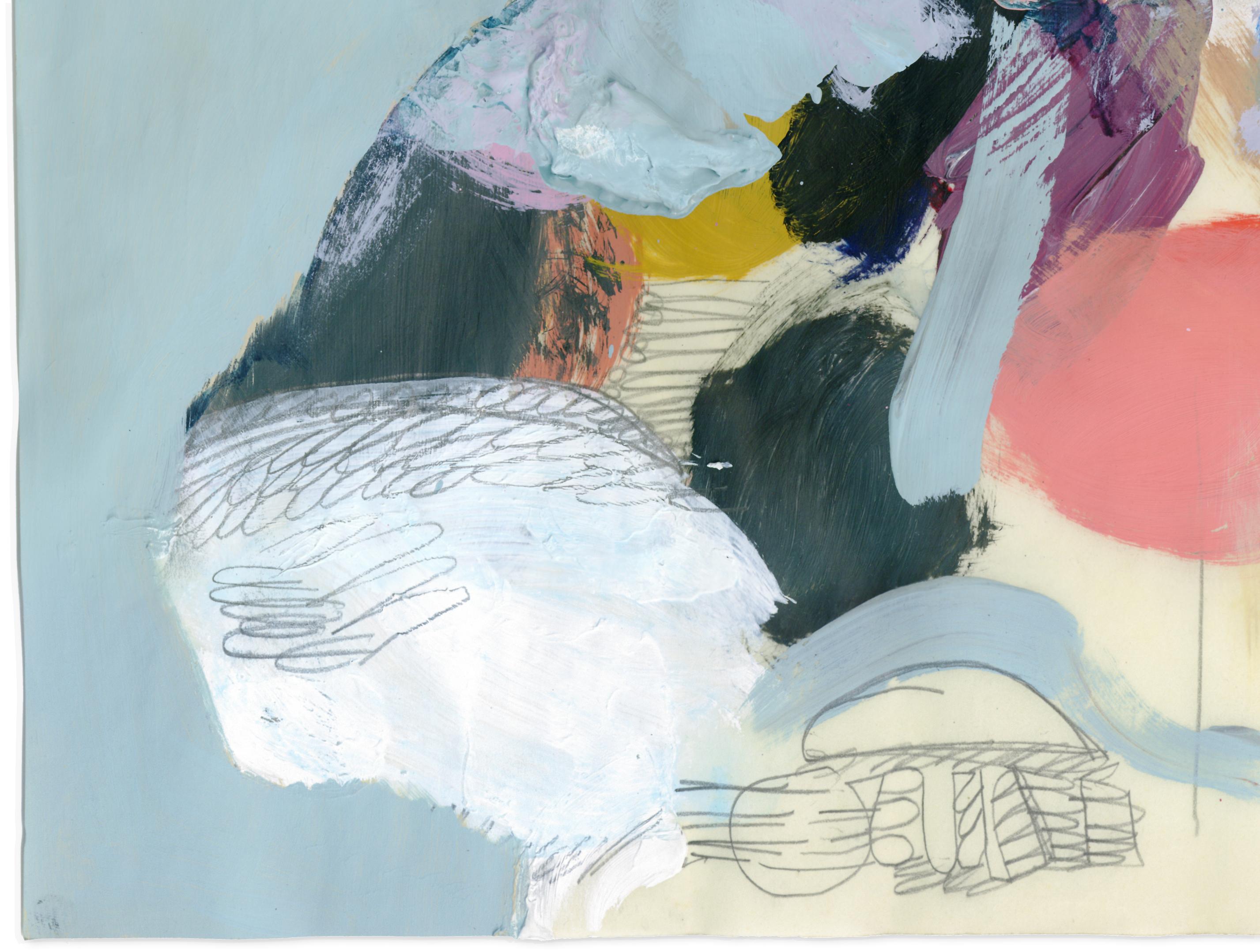 Signed Feminist LGBTQ+ Colorful Acrylic on Paper Drawing Profile Palette 426.024 For Sale 1