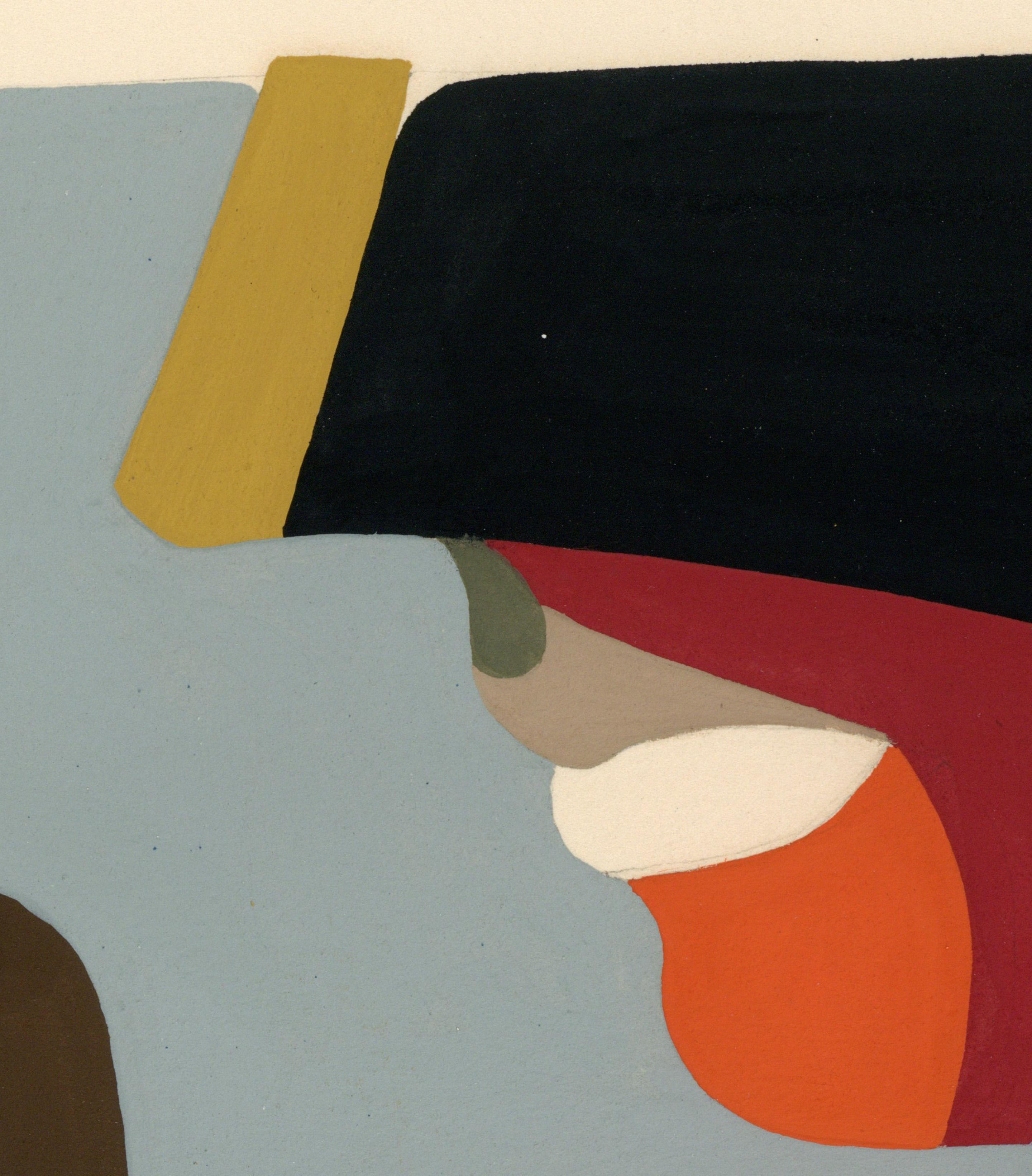 Signed Feminist LGBTQ+ Acrylic Gouache on Paper Drawing - Profile Solid 383.045 - Art by Linda Stein