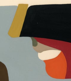 Signed Feminist LGBTQ+ Acrylic Gouache on Paper Drawing - Profile Solid 383.045