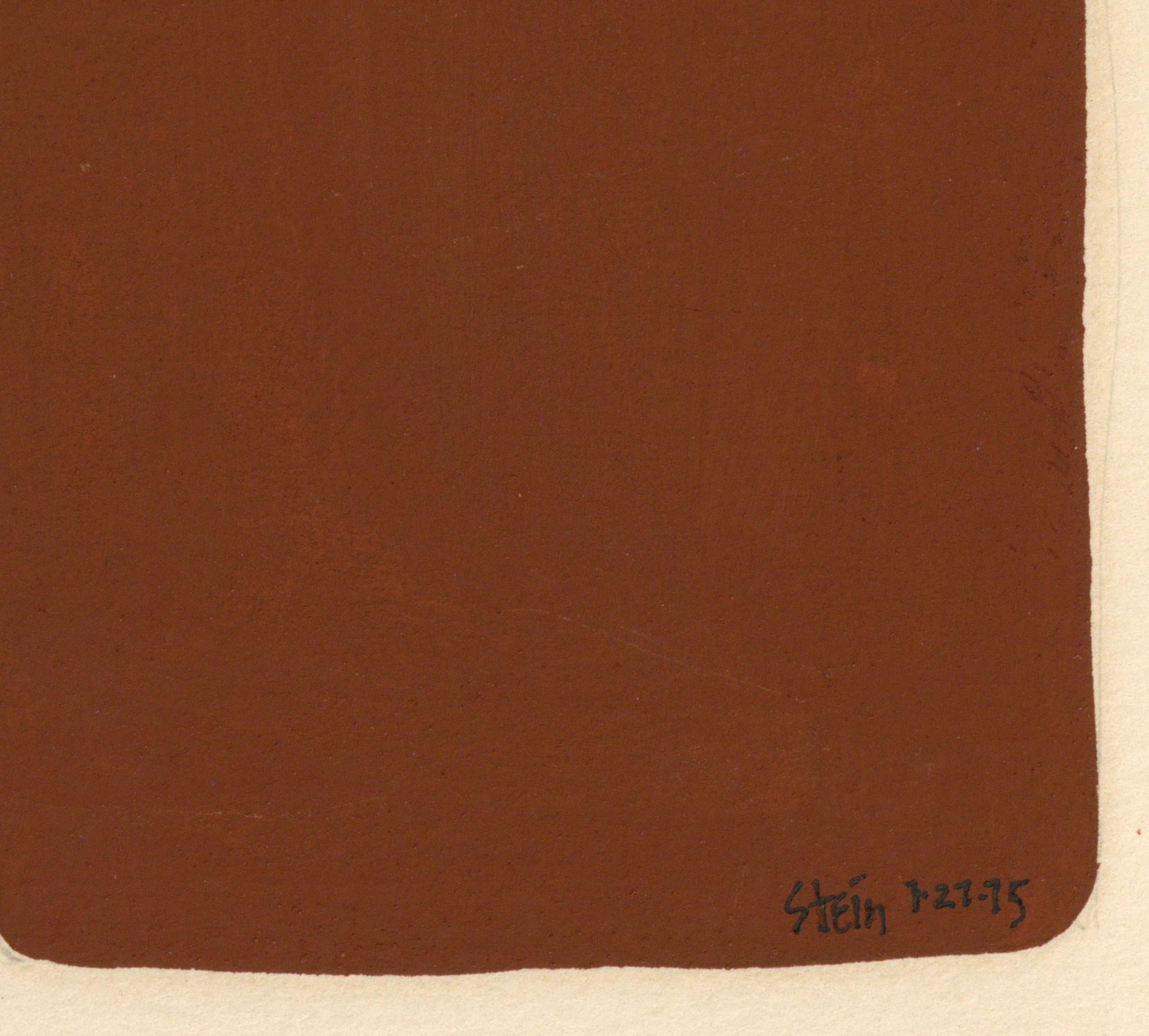 Dessin acrylique sur papier du féministe LGBTQ+ signé, profil massif 383,048 - Marron Figurative Art par Linda Stein