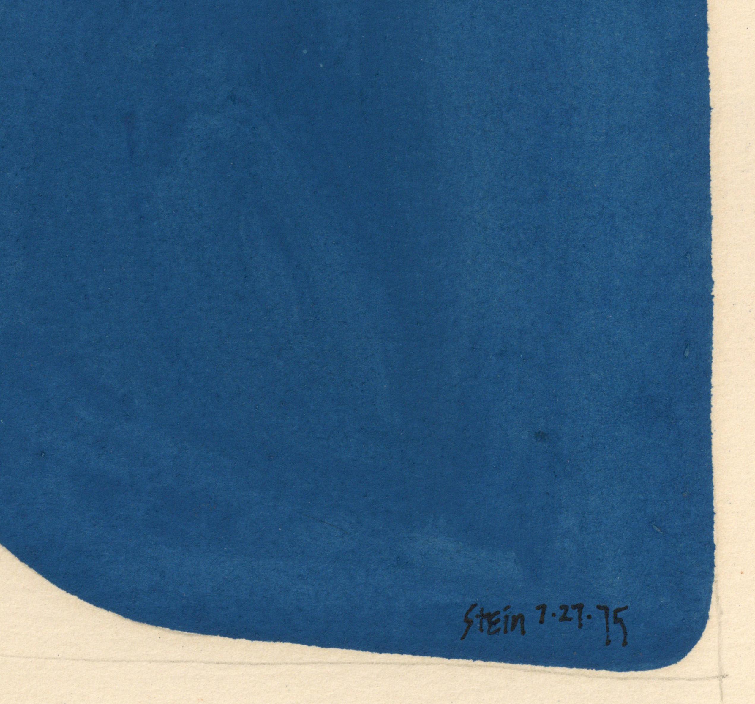 Signierte feministische LGBTQ+ Acryl Gouache-Zeichnung auf Papier - Profil Massiv 383.049, signiert (Beige), Figurative Art, von Linda Stein